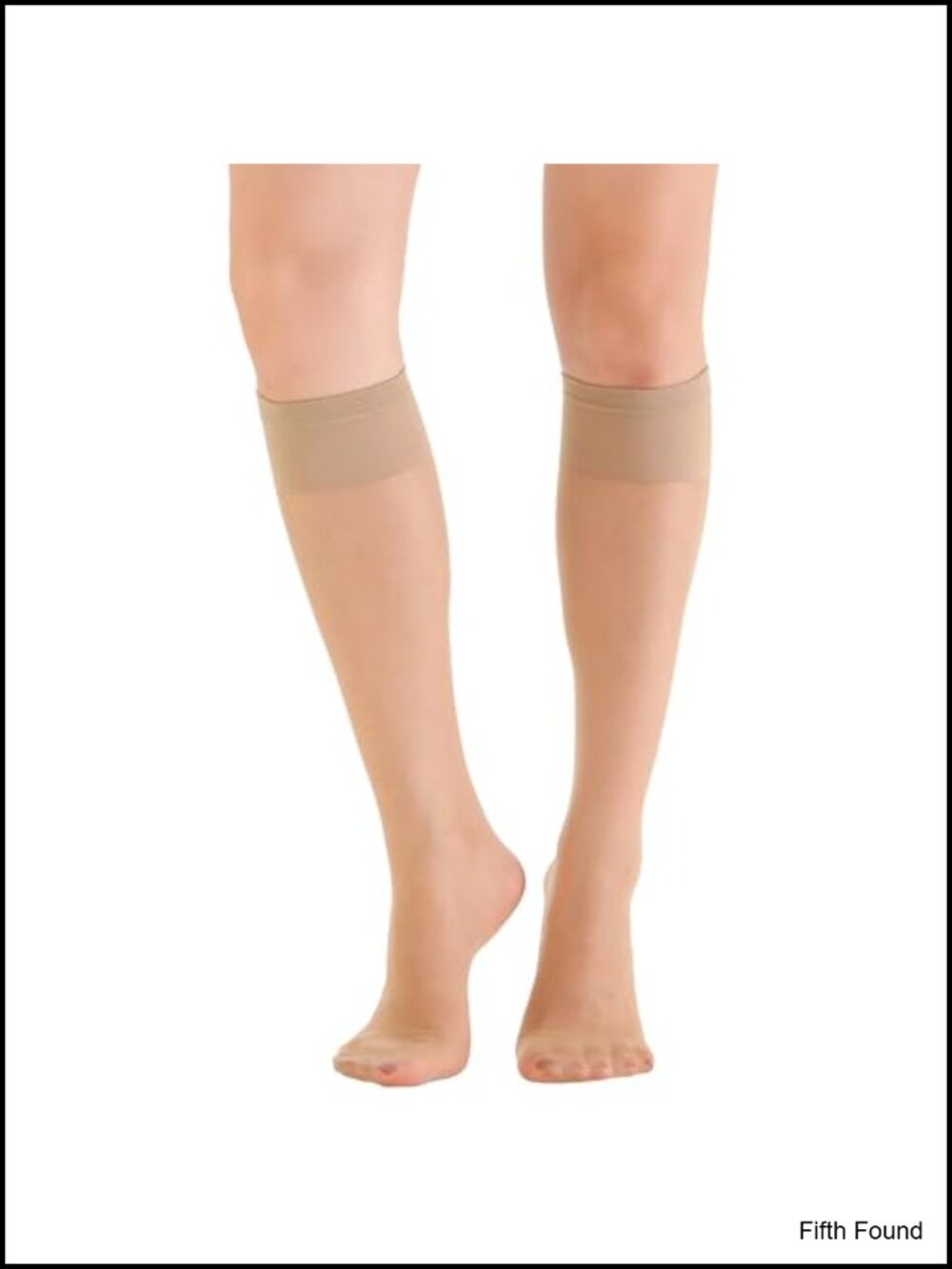 Sheer Knee High Stockings with Comfort Top Nylon Spandex